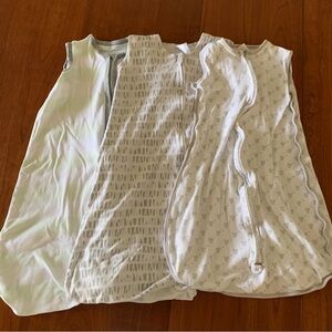 (3) Bundle of Large 12-18M Cotton Sleepsacks Halo Burt’s Bees & Swaddle Designs